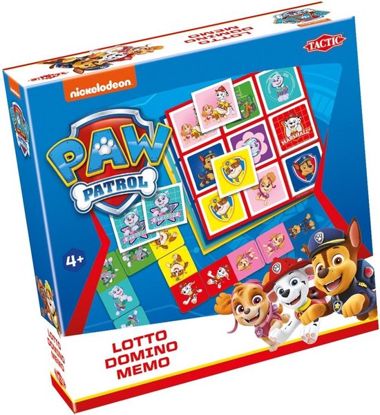 Tactic - PAW Patrol 3-in-1 : Memo, Lotto, Domino Kaarten bij elkaar zoeken
