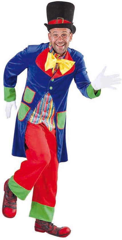Magic Design Verkleedpak Clown Heren Polyester Blauw/rood Mt L