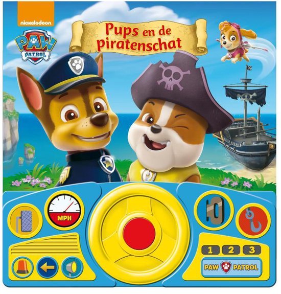 Paw Patrol - Pups En De Piratenschat - Geluidenboek met verstelbaar stuurtje!