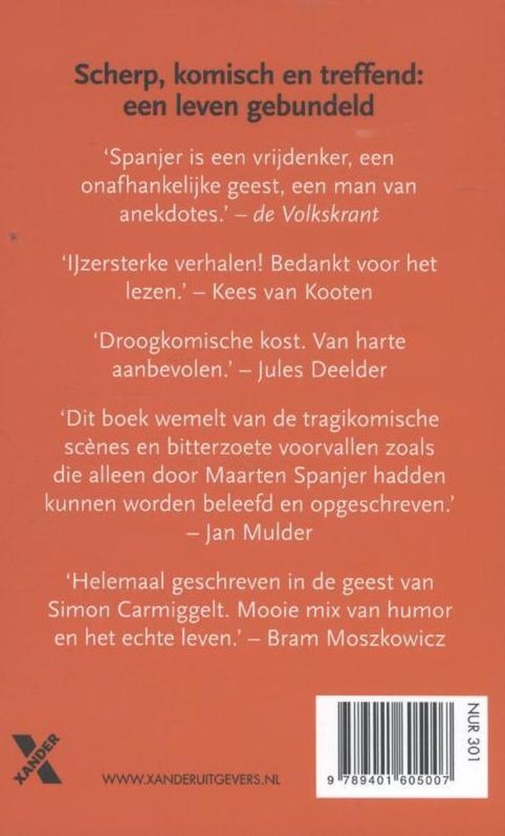 Boekcover met tekst: Scherp, komisch en treffend: een leven gebundeld. Bevat citaten.