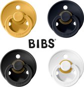 BIBS Fopspeen - Maat 2 (6-18 maanden) - 4 stuks - Honey Bee, Dark Denim, White, Black