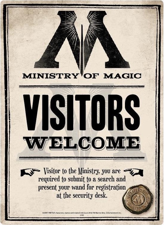 HARRY POTTER - Metal Poster 21 X 15 - Ministry of Magic