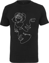 Urban Classics Dames Tshirt -XS- One Line Rose Zwart