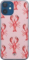 iPhone 12 hoesje siliconen - Lobster all the way | Apple iPhone 12 case | TPU backcover transparant