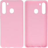 BackCover Hoesje Color Telefoonhoesje voor Samsung Galaxy A21 Roze