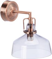 Relaxdays wandlamp industrieel - vintage muurlamp - wandverlichting E14 - wandlampje glas