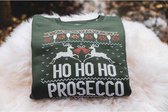 Foute Kersttrui - Chirstmas Sweater - Ho ho ho prosecco - Groen/green - XXL