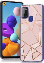 iMoshion Design voor de Samsung Galaxy A21s hoesje - Grafisch Koper - Roze / Goud