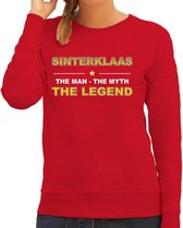 Sinterklaas sweater / outfit / the man / the myth / the legend rood voor dames M