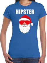 Fout Kerst shirt / Kerst t-shirt Hipster Santa blauw voor dames- Kerstkleding / Christmas outfit S