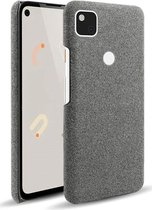 Google Pixel 4A Hoesje Hard Plastic met Stoffen Afwerking Grijs