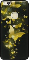 ADEL Siliconen Back Cover Softcase Hoesje Geschikt voor Huawei P10 Lite - Vlinder Goud
