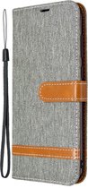 Denim Book Case - Samsung Galaxy M11 / A11 Hoesje - Grijs