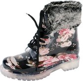 Regenlaars Gevavi Boots | Hind Gevoerde Meisjes en Dameslaars PVC | Maat 30 | Zwart