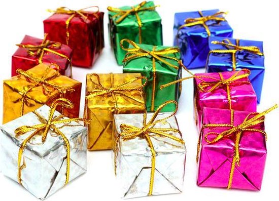 uitzondering huid Shinkan ProductGoods -24 x Mini Gekleurde Geschenkdoosjes - Cadeautjes -  Kersthangers - Kerst... | bol.com