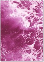 Schilderij Roze golven , 4 maten ( wanddecoratie )