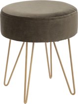 Eazy Living Velvet Kruk Chanel Ø 35 cm Kaki