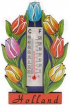 Magneet 2D MDF Tulpen Met Thermometer - Souvenir
