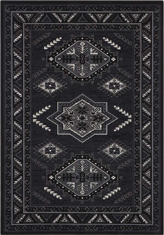 Perzisch tapijt - Mirkan Saricha Zwart 80x150cm | bol.com