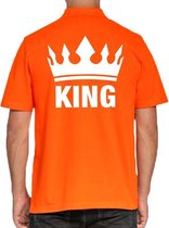 Koningsdag poloshirt / polo t-shirt King oranje voor heren - Koningsdag kleding/ shirts M