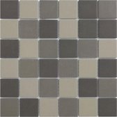 The Mosaic Factory London mozaïektegel 4.8x4.8x0.6cm voor vloer voor binnen en buiten vierkant Keramiek Donker Grijs Mix