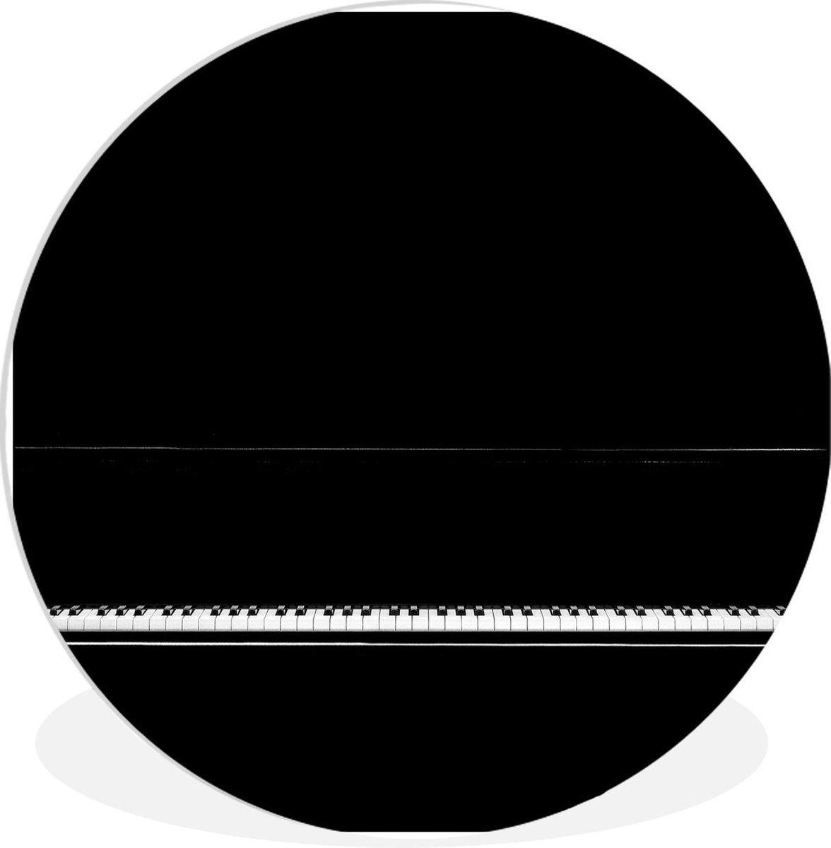 Piano met een zwarte achtergrond Wandcirkel kunststof plaat ⌀ 120 cm - foto print op muurcirkel / wooncirkel (wanddecoratie)