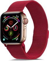 Shop4 - Bandje voor Apple Watch SE 44mm - Metaal Rood