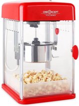oneConcept Rockkorn Popcornmaker 350 W -  Hetelucht Popcorn machine 23,5 x 38,5 x 27 cm - binnenverlichting - Staal - Retro design