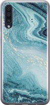 Leuke Telefoonhoesjes - Hoesje geschikt voor Samsung Galaxy A50 - Marmer blauw - Soft case - TPU - Marmer - Blauw