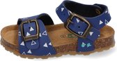 Bunnies JR Bonny Beach Jongens Sandalen - Blauw/Print - Leer - Gesp