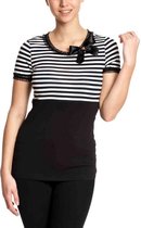 Pussy Deluxe - Stripey black/white on black Top - M - Multicolours