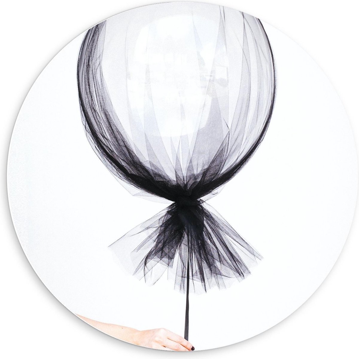 Forex Wandcirkel - Ballon met Mesh Stof - 60x60cm Foto op Wandcirkel (met ophangsysteem)
