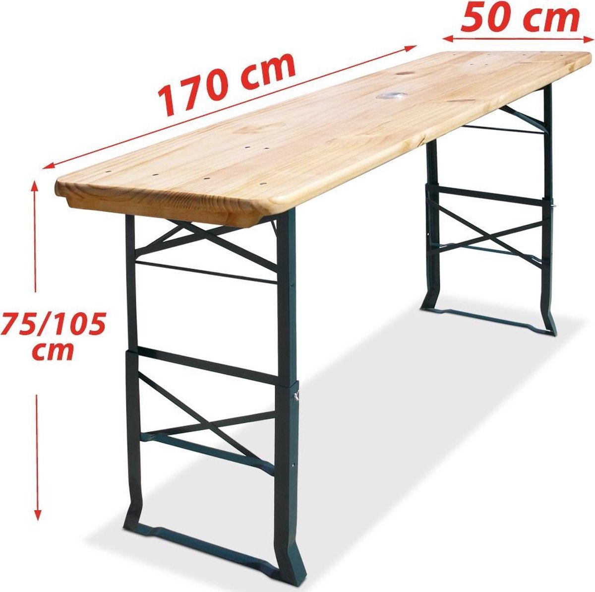 Deuba Houten Tafel - Vouwbaar & Hoogte Verstelbaar thumbnail 5