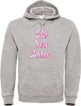 Wintersport hoodie grijs XXL - Ski you later - soBAD. | Foute apres ski outfit | kleding | verkleedkleren | wintersporttruien | wintersport dames en heren