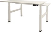 RoomForTheNew Bureau Heathrow Plus Duo-Desk - Zit sta Bureau - Zit sta Bureau Elektrisch - Gaming Bureau - Game Bureau - Verstelbaar Bureau - standing Desk - duo bureau - duo werkplek--Wit blad-Wit  onderstel- 180x80