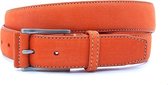 JV Belts - Oranje nubuck riem unisex 3.5 cm breed - Geel - Sportief - Echt Leer/Nubuck - Taille: 100cm - Totale lengte riem: 115cm