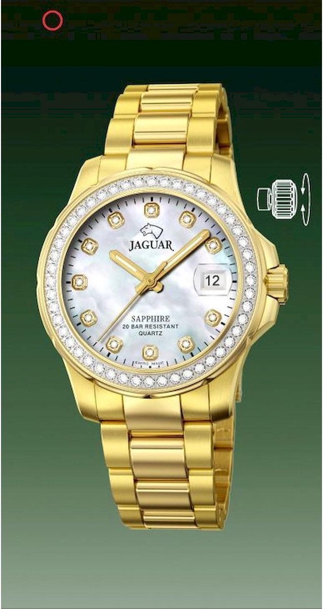 Jaguar Executive Diver Ladies Horloge - Jaguar dames horloge - Goud - diameter 34.5 mm - roestvrij staal