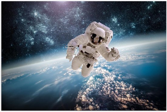 Poster – Astronaut in de Ruimte - 120x80cm Foto op Posterpapier