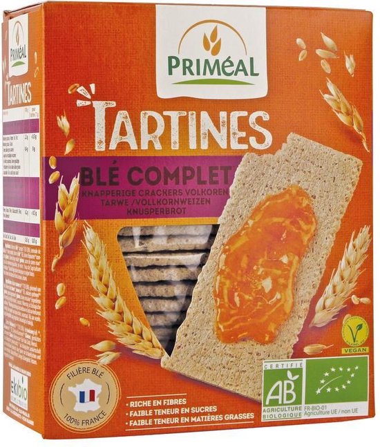 Volkoren tarwe crackers bio