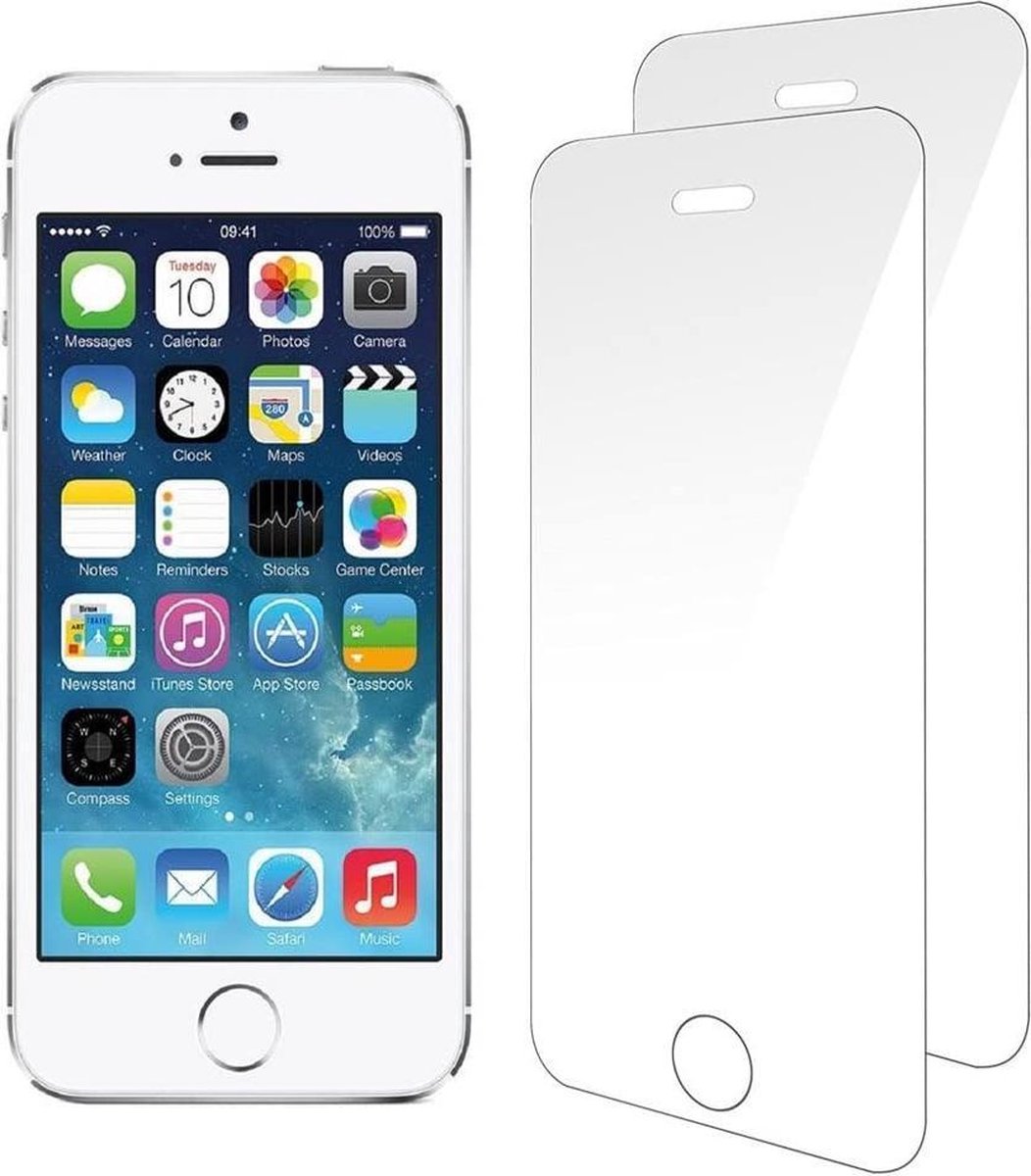 Screenprotector Glas - Tempered Glass Screen Protector - 2x Geschikt voor: iPhone 4 / 4S