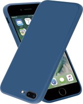 geschikt voor Apple iPhone 7 Plus / 8 Plus vierkante silicone case - blauw