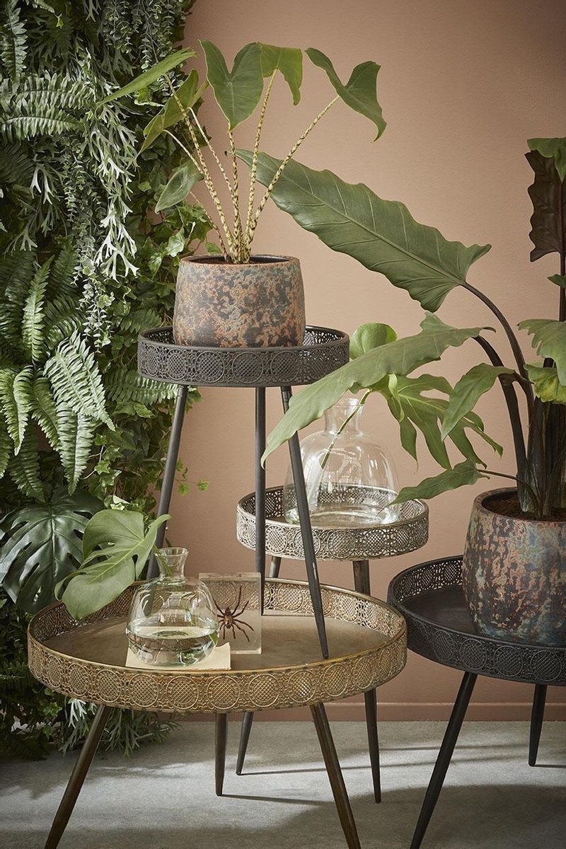 Mica Decorations Lagune Bijzettafel H58 x Ø40 cm Metaal Brons bol