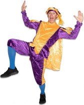 Kostuum Piet met cape-Kleur:Purple-yellow-Maat:L
