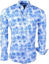 Ferlucci - Heren overhemd - Calabria - Stretch - Delfts - Blauw