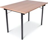 Inklapbare tafel recht | 120x80 | U-frame | Blad: Houtkleur | Frame: