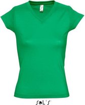 Dames t-shirt  V-hals grasgroen 36 (S)