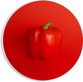 Forex Wandcirkel - Rode Paprika - 20x20cm Foto op Wandcirkel (met ophangsysteem)