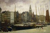 Schilderij - Het Damrak in Amsterdam, George Hendrik Breitner, 1903