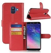 Samsung A6 2018 Hoesje Wallet Case Rood