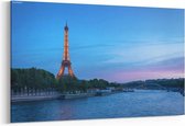 Schilderij - Eiffeltoren bij zonsondergang — 90x60 cm